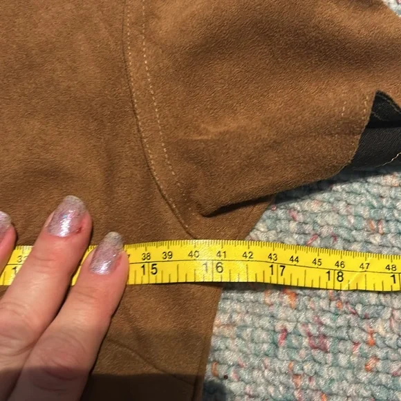 NWT Ladies Size XS Dex short sleeve Faux Suede Drop Waist Dress - Picture 8 of 12